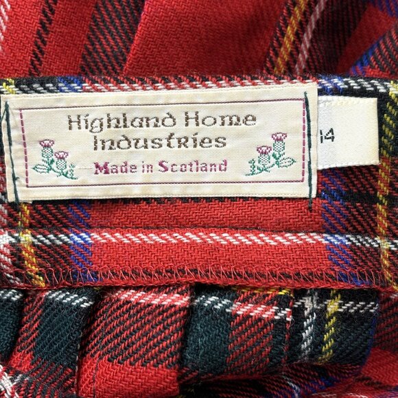 Highland Home Industries Made in Scotland Red Plaid Kilt Size 14 Vtg - Picture 12 of 12